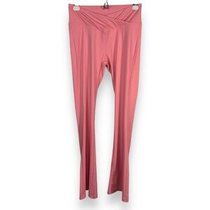 MEDIUM LA 7 PINK FLARE ATHLETIC PANTS Y2K STYLE STRETCH YOGA V WAIST